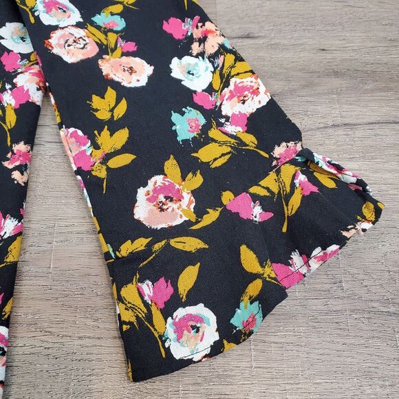 Abound Linen Blend Floral Blazer Jacket Ruffle Whimsigoth Cottagecore Fairy - Picture 5 of 11